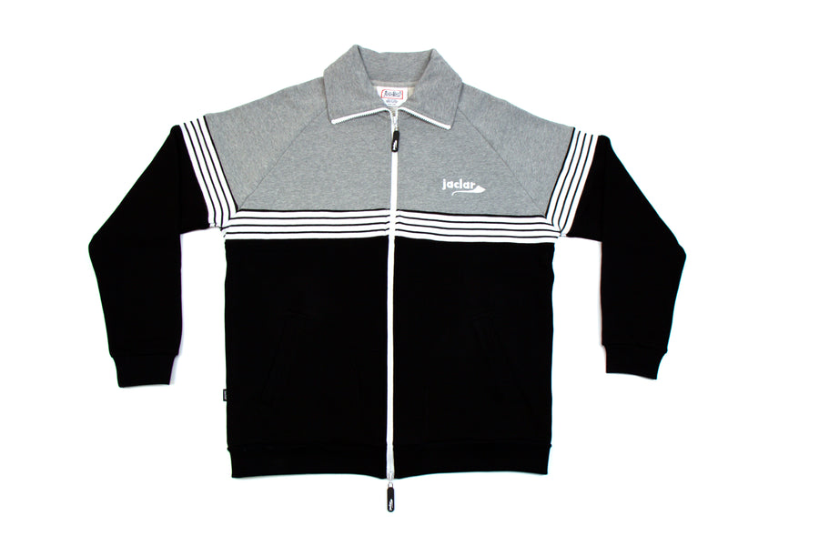 RETRO  TRACK JACKET BLACK / H. GREY